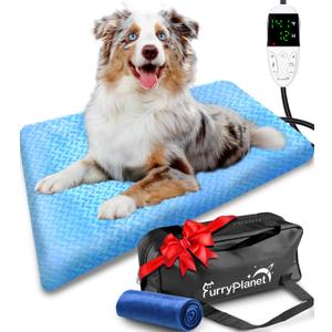 Upgrade Dog Heating Pad with 2 Covers&840D Storage Bag,Adjustable Temperature Electric Pet Heating Pad with Timer,Waterproof Large Heated Bed Mat with Chew-Proof Cord,L