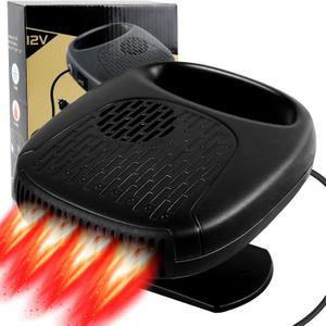 Car Heater 2 in 1 Automobile Windshield Fast Heaters That Plugs Into Cigarette Lighter Portable Fast Heating Defrosting Defogger 12V Black (black)