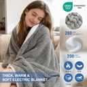 Heated Blanket Electric Blanket,Cozy Faux Rabbit Fur & Soft Flannel Warm Heater Throw Blanket with 5 Fast Heating Levels &10Hours Auto-Off Over-Heat Protection50" x 60" (Grey)
