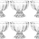 Iced Cream Dessert Bowl，Set of 6，6oz Vintage Glass ware with Heavy Base, Drinking Cup for Sundae, Fruit, Ice Cream, Snack, Condiment (6)