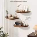 Solid Walnut Floating Shelves for Wall 15.7 Inch Set of 2, Live Edge Wall Mounted Shelf,Rustic Farmhouse Wooden Floating Shelf,Wood Wall Shelves for Bathroom Living Room,Bedroom,Kitchen