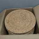 Colingmill 13 Inch Round Woven Placemats Bulk, Natural Rattan Wicker Chargers, Farmhouse Boho Straw Place Mats for Wedding Home Dining Party Table Decor Water Hyacinth Braided Placemat(30 Pcs)