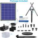 Antfraer Solar Fountain Pump 7W, Solar Water fountain for Bird Bath with Dry-Run Protection, Double-Layer Nozzles & 5Ft PVC Tubing for Bird Bath Small Pond Waterfall DIY Features