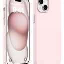 AOTESIER Shockproof for iPhone 15 Plus Case, [Food Grade Silicone] Phone Case [Military Drop Protection] with Soft Anti-Scratch Microfiber Lining, 6.7 inch, Chalk Pink