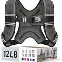 Zeerun Weighted Vest for Women & Men with Reflective Stripe and Adjustable Buckle, Comfortable & Durable Rucking Vest for Walking, Running & Strength Training (12 Lb, Gray)