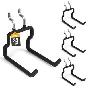 ELEAD 4-Piece Flat Pegboard Hooks, Peg Board Organizer Accessories for Hanging, Fit 1/4" Pegboard, Peg Board Tool Hangers for Garage Kitchen Workbench