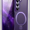 [Magnetic Stand & Wave Frame] Case for Samsung Galaxy Z Fold 5 [Fit for MagSafe] [Military Drop Protective] Not Yellowing Translucent Z Fold 5 Phone Ring Cover for Women Men 7.6" Purple