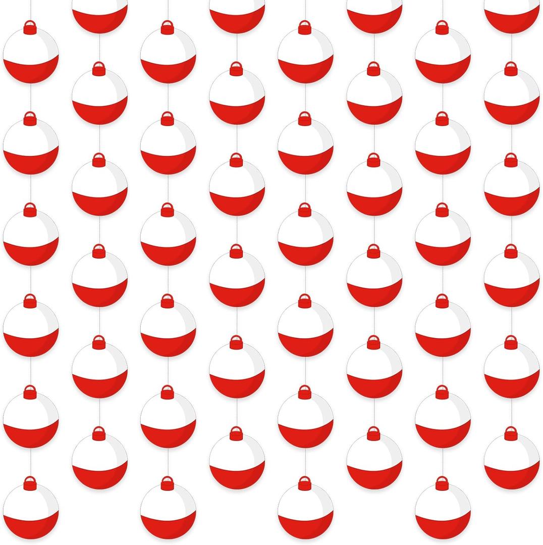 Pasimy 8 Pcs Fishing Party Banners One Birthday Decorations Fishing Bobber Garland Hanging Swirl Streamers for Boys Backdrop Birthday Shower Party Supplies