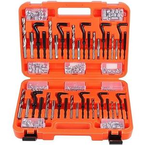HORUSDY 300-Piece Thread Repair Kit, Metric & SAE, HSS Drill Repair Kit, Metric: M5 M6 M8 M10 M12 | SAE: 1/4" 5/16" 3/8" 7/16" 1/2"
