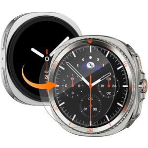 3 in 1 Metal Case for Samsung Galaxy Watch 8 44mm with Screen Protector, Rugged Metal Bumper [Turning into Classic Upgrade] with 9H Tempered Glass Film + Back Cover for Galaxy Watch 8 44mm