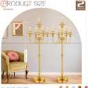2 Pcs Gold Wedding Floor Candelabra 50 Inch Antique Led Candle Stand Metal 5 Arm Candelabra Centerpiece Decoration for 5 Candlesticks Bridal Shower Christmas Aisle Event Birthday Party Ceremony Home