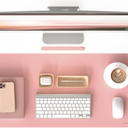 RENMTURE PU Mouse Pad, Faux Leather Large Desk Pad, Home Work Office Accessories, Non-Slip Desk Mat, Waterproof Gaming Pad Desk Blotter (32"x16", Pink) 