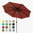 Tempera Patio Market Outdoor Table Umbrella with Auto Tilt and Crank,Large Sun Umbrella with Sturdy Pole&Fade resistant canopy,Easy to set, 11ft