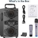 Bluetooth Speakers, 60W Portable Wireless Loud Outdoor Home Party Bluetooth Speaker with Subwoofer, FM Radio, LED Colorful Lights, Microphone, Remote and Big Powerful Stereo Deep Bass Sound Boombox