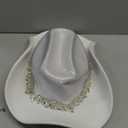 White Cowgirl Cowboy Hat Wide Brim Bling Rhinestone Party Cap