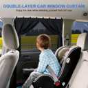 Car Window Shades with 8 Strong Magnets-26.8"x19.7" Dual Layer Car Rear/Side Window Sunshade for Baby Semi-Transparent 2-in-1 Universal Auto Sun Shade for Kid & Pet Protection (2 Pack) Black
