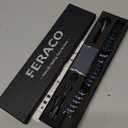 Feraco Magnetic Bracelet for Men Titanium Steel Bracelets with Double Row Magnets Adjustable (Black & Blue)