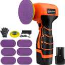 16.8V Cordless Electric Sander with 36PCS Sandpapers, 3500 RPM, 3.0Ah Battery, Lightweight & Compact Design for Wood, Metal, Paint Removal, and DIY Projects (Orange/Black)