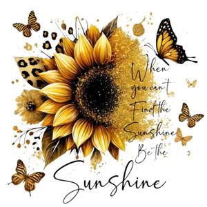 Poecinvi Inspirational Sunflower Canvas Wall Art, Floral Butterfly Motivational Wall Art Posters for Home Office Decor, When You Can't Find the Sunshine Be the Sunshine, 8x10 Framed
