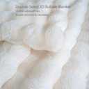 Bubble Cuddle Throw Blanket for Couch, Faux Fur Ultra Soft Plush Cozy Luxury Blanket for Travel Camping Home Decor Office Airplane Car, Machine Washable, 50" x 60" Cream White