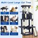 Cat Craft Cat Tree 63 Inch Cat Tower for Indoor Cats, Multi-Level Cat Tree for Large Cats 20 lbs+ Heavy Duty Cat Tower with Sisal Scratching Posts, Hammock, Condo and Extended Platform, Dark Grey