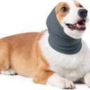 2 x MAMORE Dog Calming Hoodie, Dog's Ear Muffs Head Cover for Anxiety Relief, Grooming and Force Drying Protection, Noise Canceling for Dogs (Light Blue, Small)