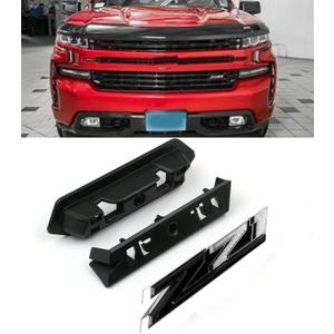 1 OEM Grille Z71 Front Emblem 3D Badge Compatible with 2019-2025 Silverado Tahoe Suburban RST 1500 HD 2500 HD 3500HD 84384428 (Chrome Black)