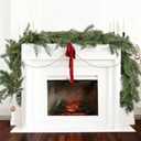 JoyHome Pine Christmas Garland, 6FT Christmas Greenery Garland, Realistic Cedar Leaves Cypress Garland for Holiday Mantel Fireplace Table Centerpiece Decoration