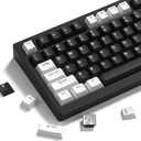 Womier Double Shot PBT Keycaps Set 138 Keys, Cherry Profile Custom Keycaps 60 65 75 100 Percent for 61/64/68/84/87/100/104/108 Retro Gaming Mechanical Keyboard, Black White