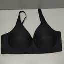 MOEOZLLO Deep V Bras for Women No Underwire Adjustable Straps Comfort Wireless Bralettes Seamless Plunge Everyday Push Up Bra (X-Large, Black)