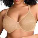 HSIA Minimizer Bras for Women Enchante Lace Underwire Bra for Heavy Breast (Beige), 38D