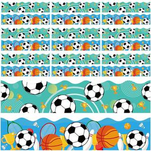 Veemoon 120 pcs Sports Bulletin Board Borders Stickers Football Basketball Border Trim for Classroom Bulletin Boards Sports Themed Classroom Decorations 13.58 X 2.95 in