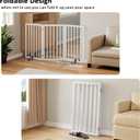 Dog Gate 32" Tall Freestanding Dog Gate for Doorways Foldable Pet Gate for Dogs Indoor (White,3 Panel)