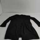 OUGES Women's Open Front Cardigan Shirt with Pockets Long Sleeve Lightweight Coat (Medium, Black)