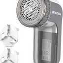 BEAUTURAL Fabric Shaver and Lint Remover, Sweater Defuzzer with 2Speeds, 2 Replaceable Stainless Steel Blades, Battery Operated, Remove Clothes Fuzz, Lint Balls, Pills, Bobbles Gray