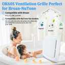 QK60S Bathroom Ventilation Grille Upgrade Cover, Perfect Compatible with Broan Nutone 690 Fan Motor, Replacement for Broan 670, 671, 688, 689, 2.5 Sones - 2 Pack