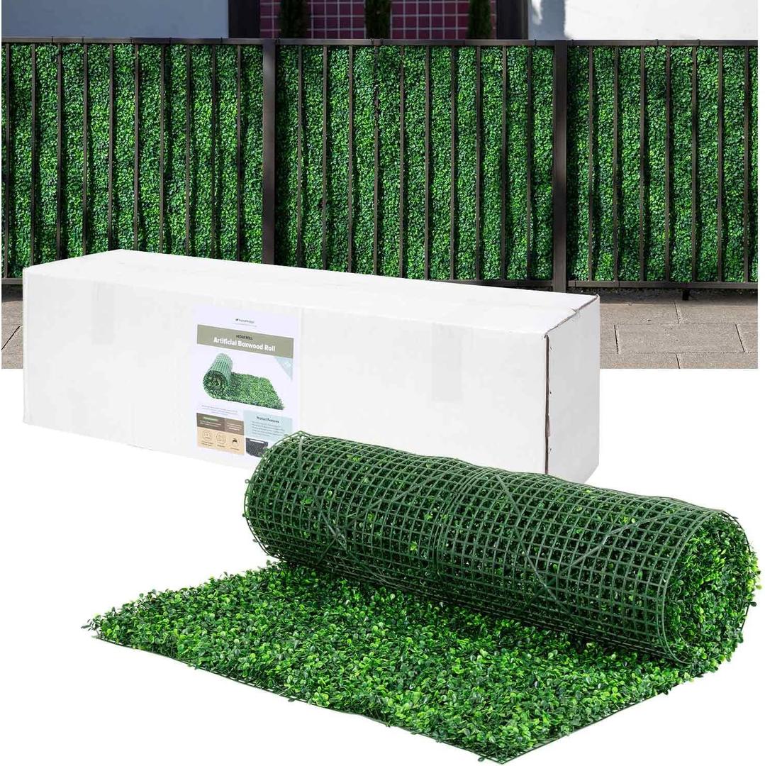 Artificial Boxwood Roll Panels UV Protected for Outdoor Use 33 SQF (Light Green Roll)