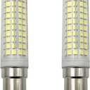 BA15D LED Bulbs 15W Dimmable, 120V Double Contact Bayonet Base, 136-LEDs 2835SMD 6000K Daylight White, 2250LM CRI>90+,150 Halogen Equivalent for Sewing Machines Pendant Ceiling & Wall Lights 2-Pack