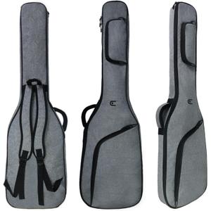 Bass Guitar Bag Gig Bag, Electric Bass Guitar Case Bass Backpack 12mm Padding Lightweight with Pockets Adjustable Straps