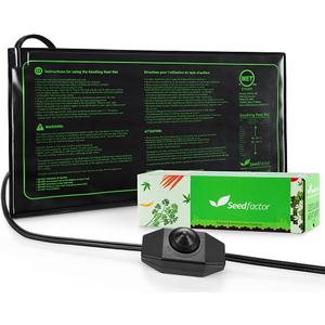 MET Certified Seedling Heat Mat, Seedfactor Adjustable Temperature Waterproof Durable Germination Station Heat Mat, Warm Hydroponic Heating Pad for Indoor Home Gardening Seed Starter (1 Pack-10" X 20")