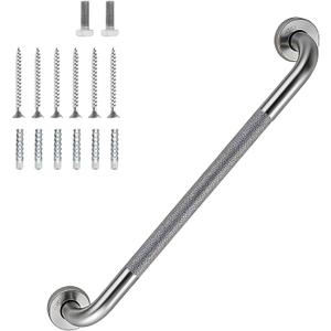 24 Inch Shower Grab Bar 1.25" Dia,Brushed Nickel Anti Slip Bathroom Grab Bar, 304 Stainless Steel Knurled Handicap Grab Bars, Safety Support Handrail, Bath Shower Handle for Elderly Injury Senior