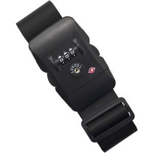 Heavy Duty Luggage Straps TSA Approved with Combination Lock Adjustable Travel Belt for Suitcases (Black)