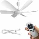 18 Inch USB Ceiling Fan with Remote Control, 6 Speed Portable Hanging Fan with Max Wind & Sleep Mode, 2/4/8H Timer, Bedroom, Camping, RV, Tent, Gazebo, Small
