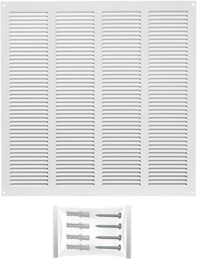 16"W x 16"H [Duct Opening Size] Steel Return Air Filter Grille - Removable Face/Door for 1 inch Filters -HVAC Vent Cover Grill - White [Outer Dimensions: 18 5/8"W X 18 5/8"H]