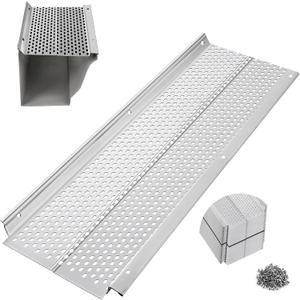 Gutter Guard, 5 inch Aluminum Gutter Guards, 20Pack-80ft, DIY Leaf Guards Protection for Gutters, 5" Rain Gutter Screen for Downspouts & Roof, Prevents Clogs & Debris, with Screws