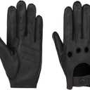 YISEVEN Men's Leather Driving Gloves (Black)