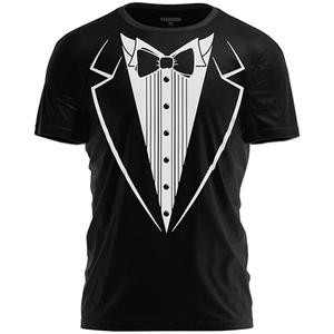 TeeUnion Tuxedo T-Shirt Classic Party Tee Funny Concert Festival Costume Shirt Black, L