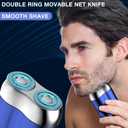 2026 New Model Mini Dual-Head Electric Shaver, Electric Mini Portable Razor, Pocket Size Washable Double Head Razor, Rechargeable Waterproof Compact Electric Shaver for Home, Car, Travel (Blue)