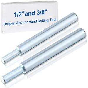 Hicarer 2 Pcs Expansion Anchors Concrete Wall Anchors Drop in Anchor Tool Apply to 1/2 Inch and 3/8 Inch Internal Thread Drop in Anchor, Zinc Plated Steel Rod for Concrete, Stone