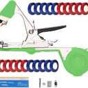 Plant Tying Machine Tomato Tape Tool with 21 Rolls of Tape and 1 Box of Staple for Garden Vegetable Grape Cucumber Pepper (Green)